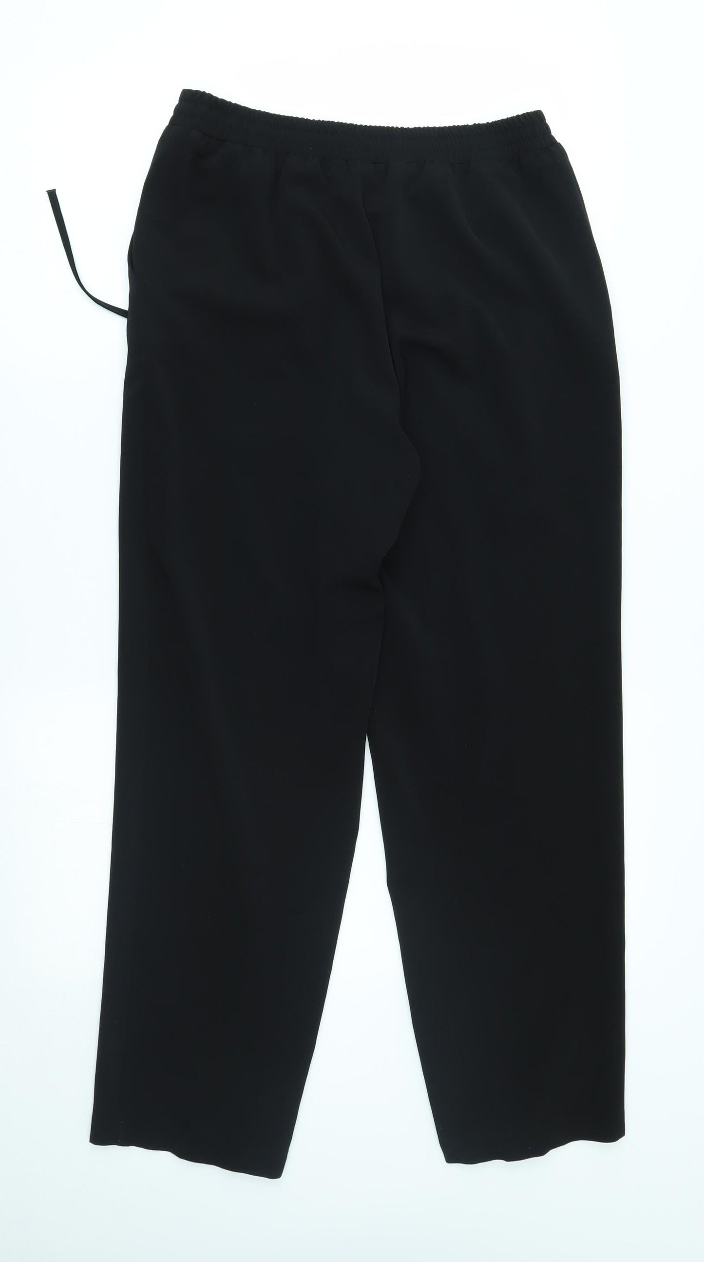 M&S Womens Black   Capri Trousers Size 10 L27 in - flower detail