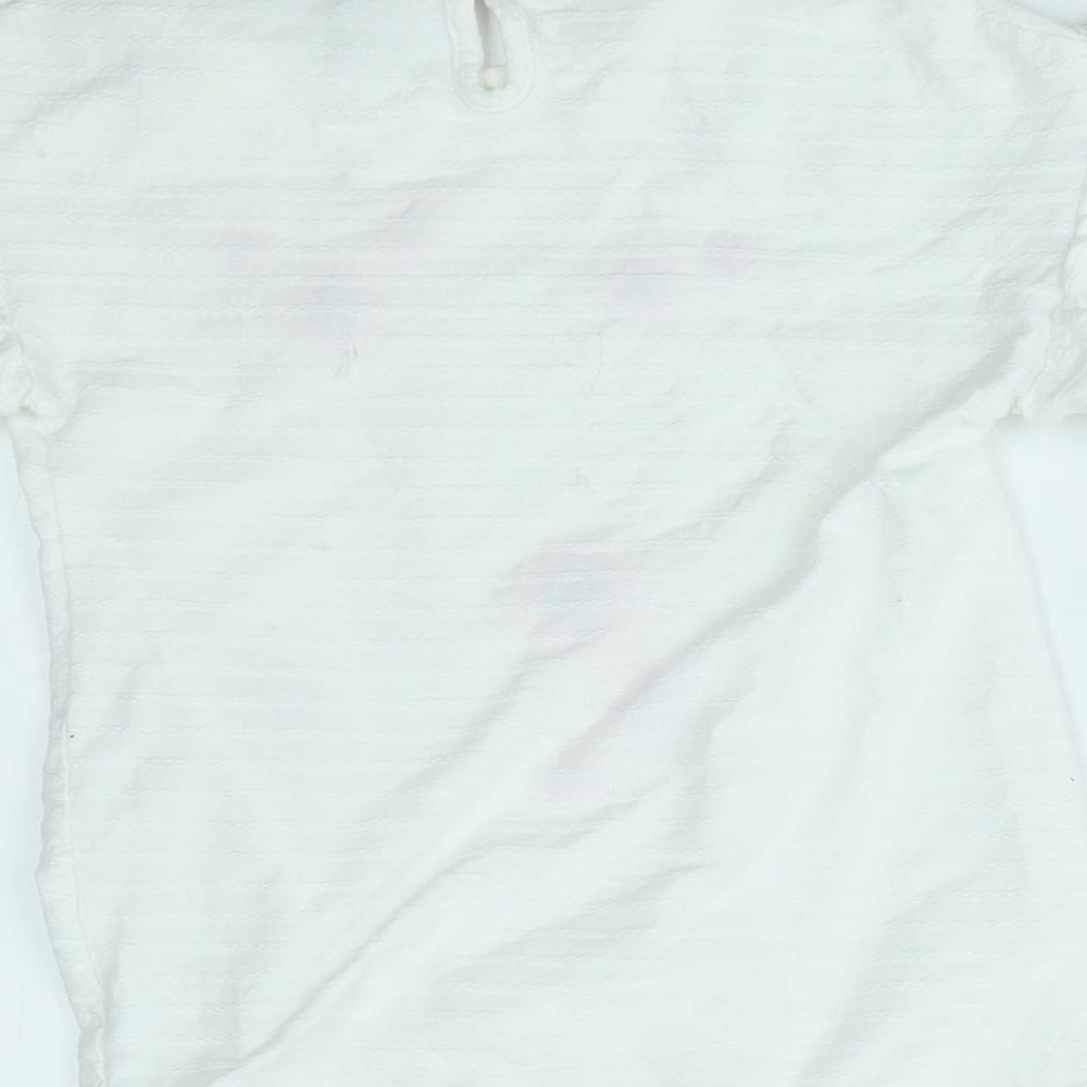 George Girls White   Basic Blouse Size 9-10 Years  - reversible sequin heart