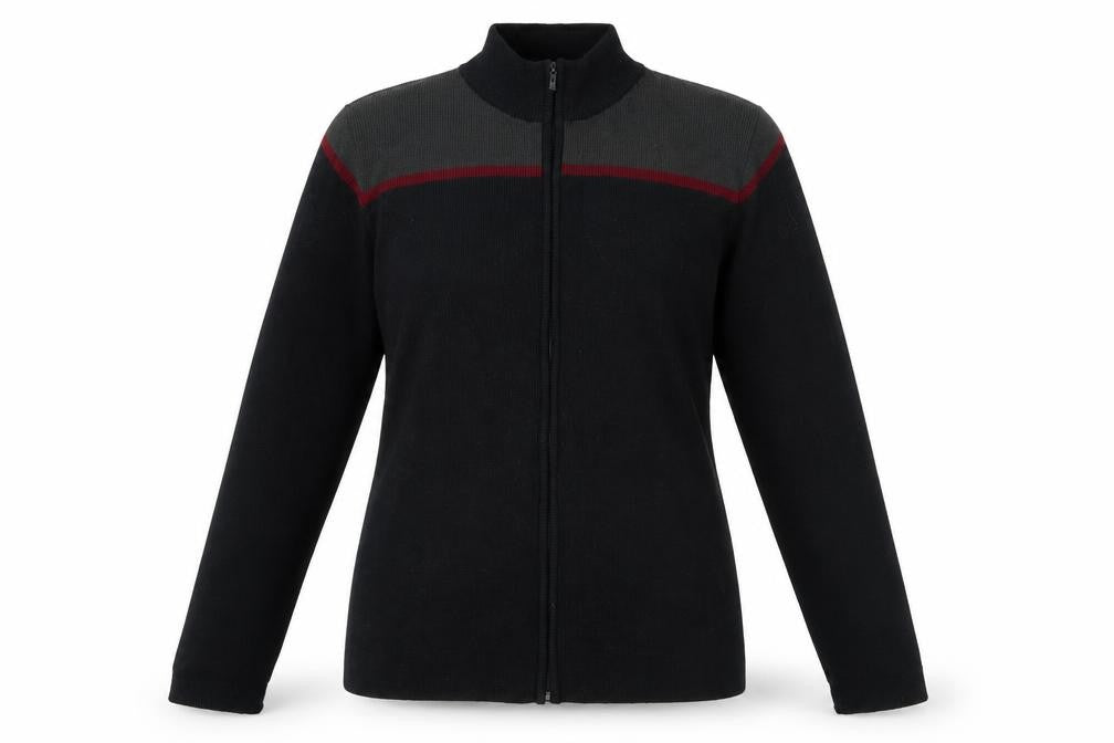 EWM Womens Black   Full Zip Jumper Size M