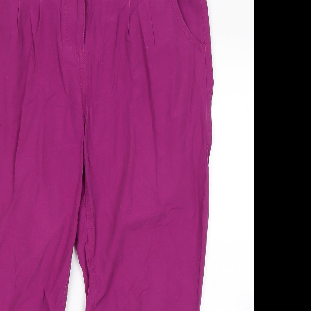 Dorothy Perkins Womens Purple   Cropped Trousers Size 10 L23 in