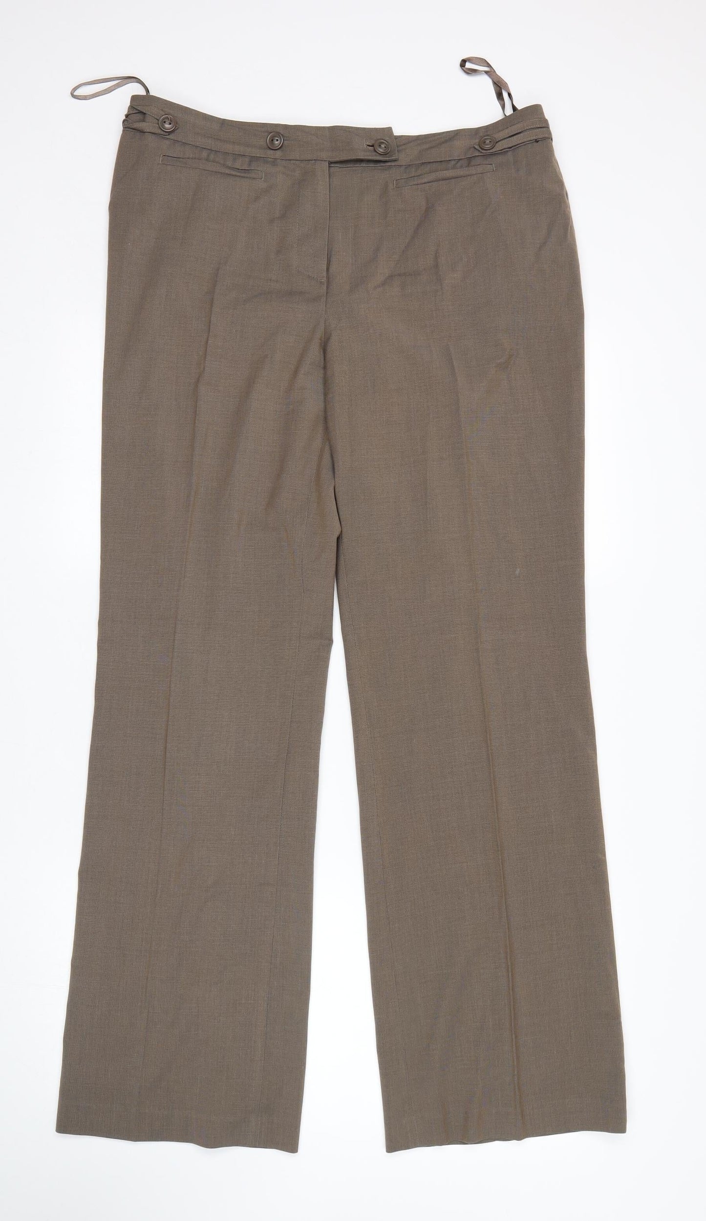 NEXT Womens Brown   Trousers  Size 14 L31 in