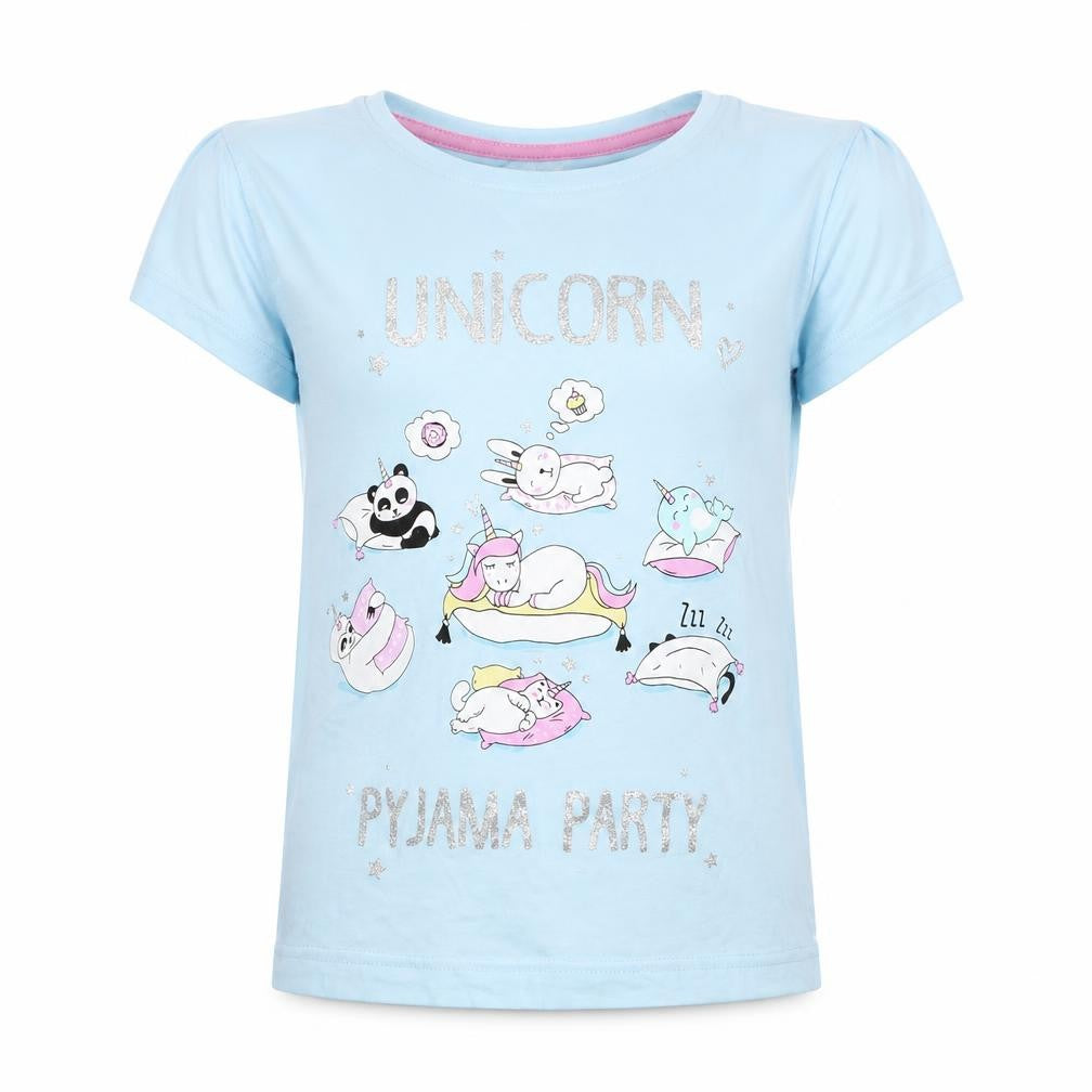 Matalan Girls Blue   Top Pyjama Top Size 8 Years  - Unicorn