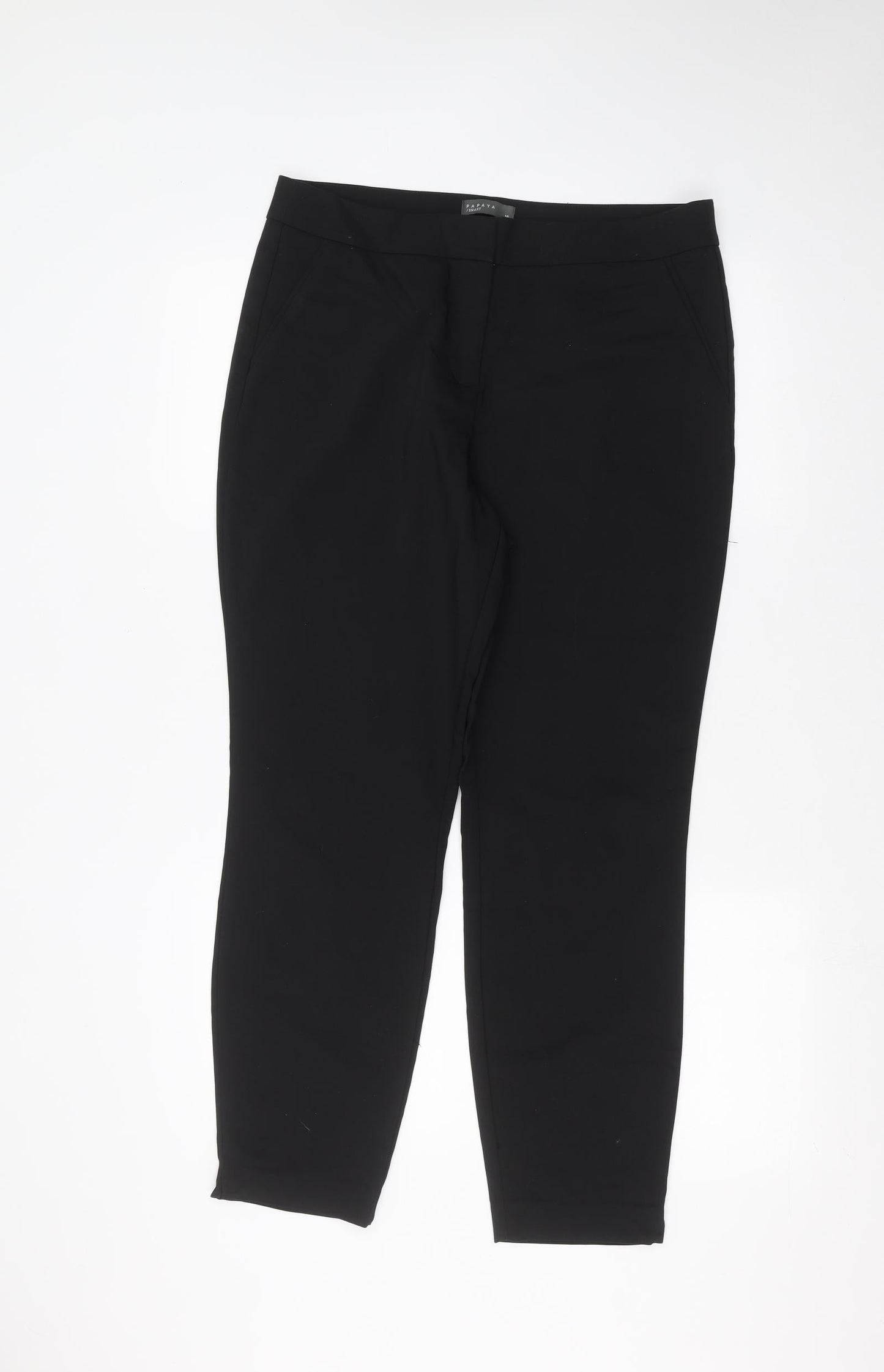 Papaya Womens Black   Trousers  Size 14 L27 in
