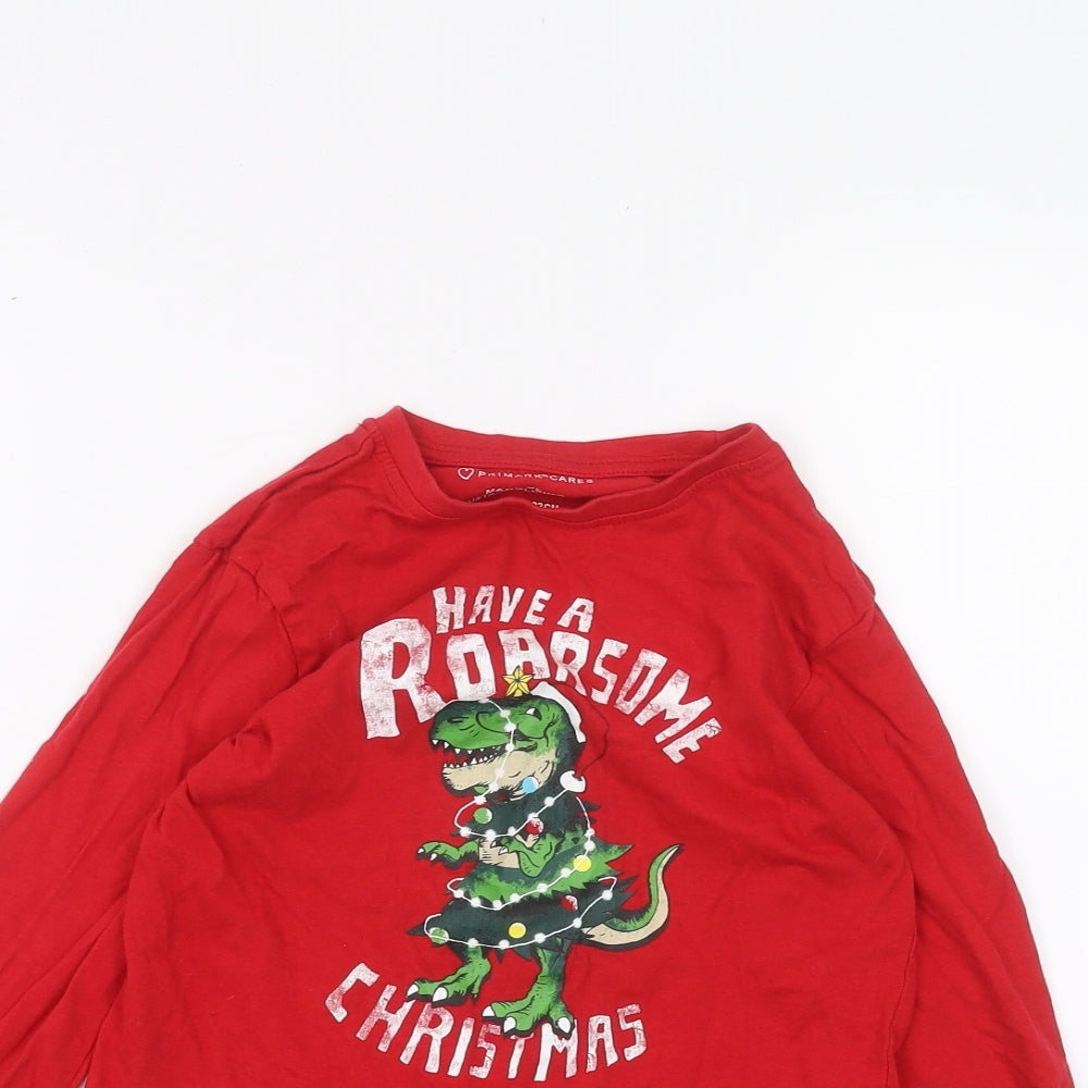 Primark Girls Red   Basic T-Shirt Size 6-7 Years