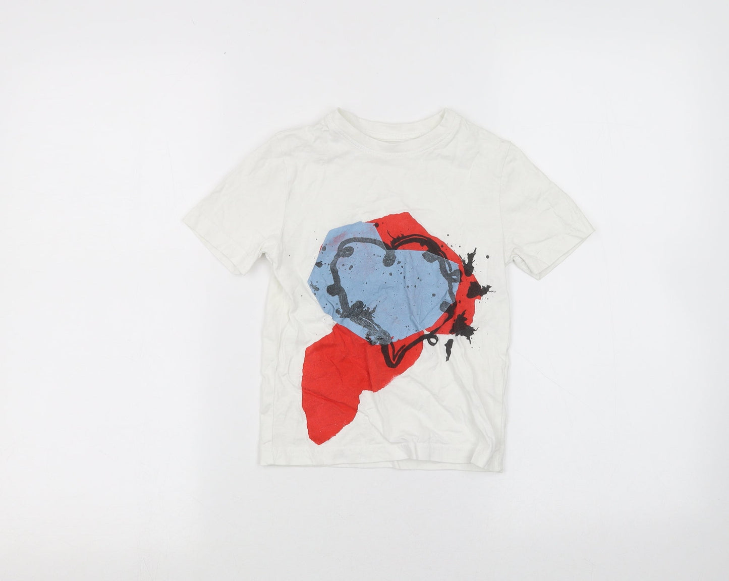 George Girls White   Basic T-Shirt Size 3-4 Years