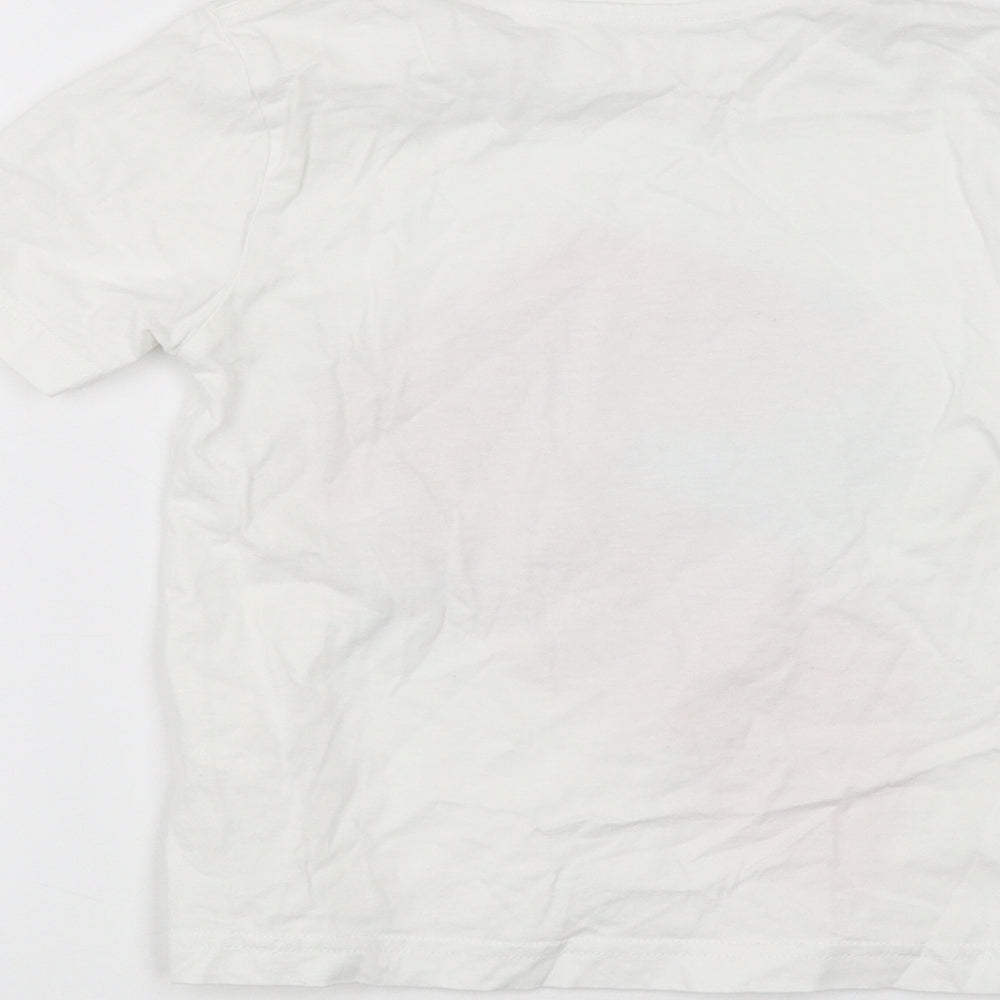 George Girls White   Basic T-Shirt Size 3-4 Years