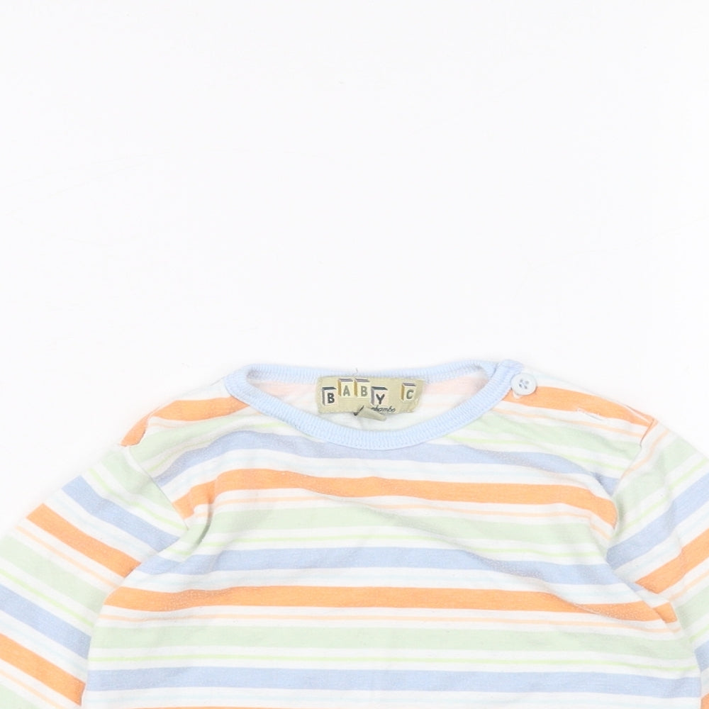 Baby C Baby White Striped  Basic T-Shirt Size 3-6 Months