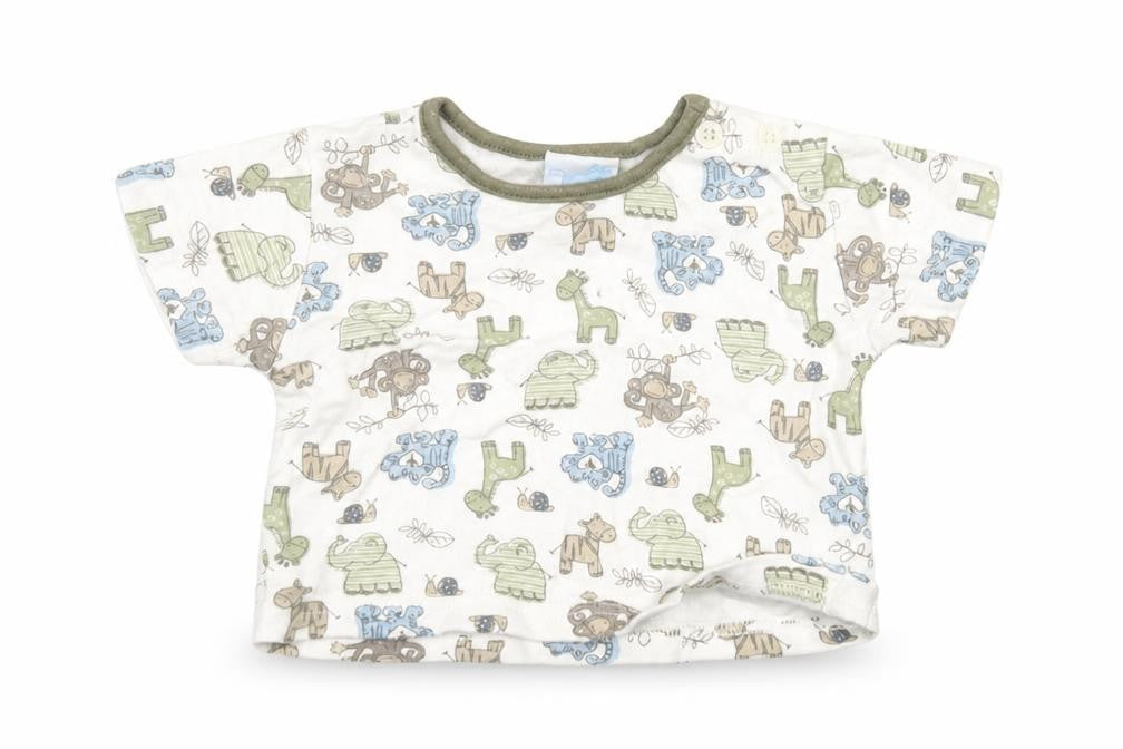 Front view of Rockabye-Baby Baby White Basic T-Shirt, size 0-3, Months
