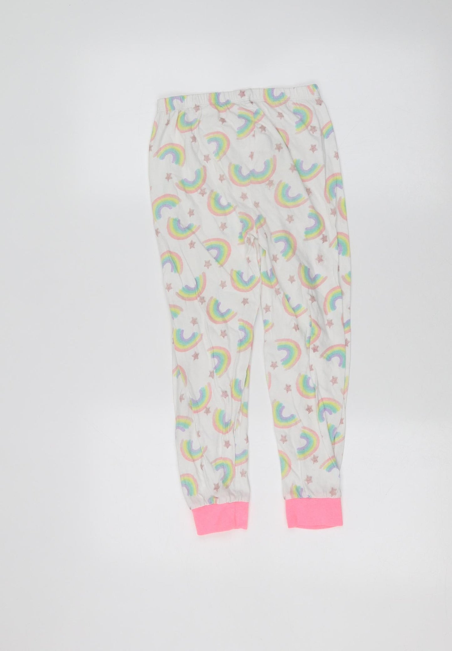 Primark Girls White   Sweatpants Trousers Size 7-8 Years