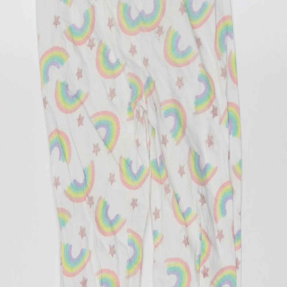 Primark Girls White   Sweatpants Trousers Size 7-8 Years