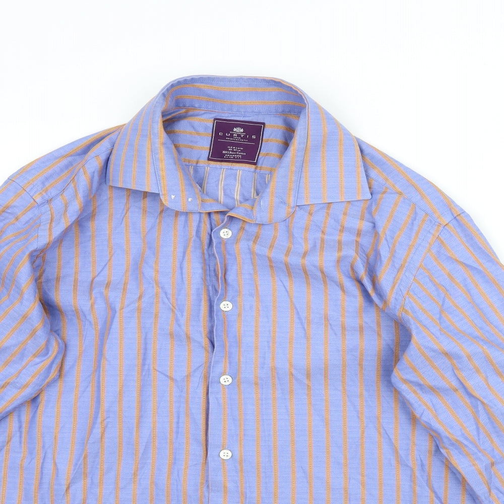 Hawes & Curtis Mens Purple Striped   Button-Up Size M