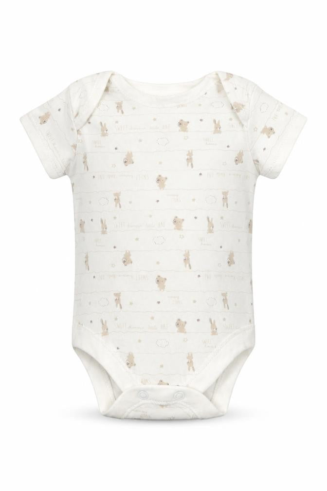 Matalan Baby White Striped  Babygrow One-Piece Size 0-3 Months  - Bears