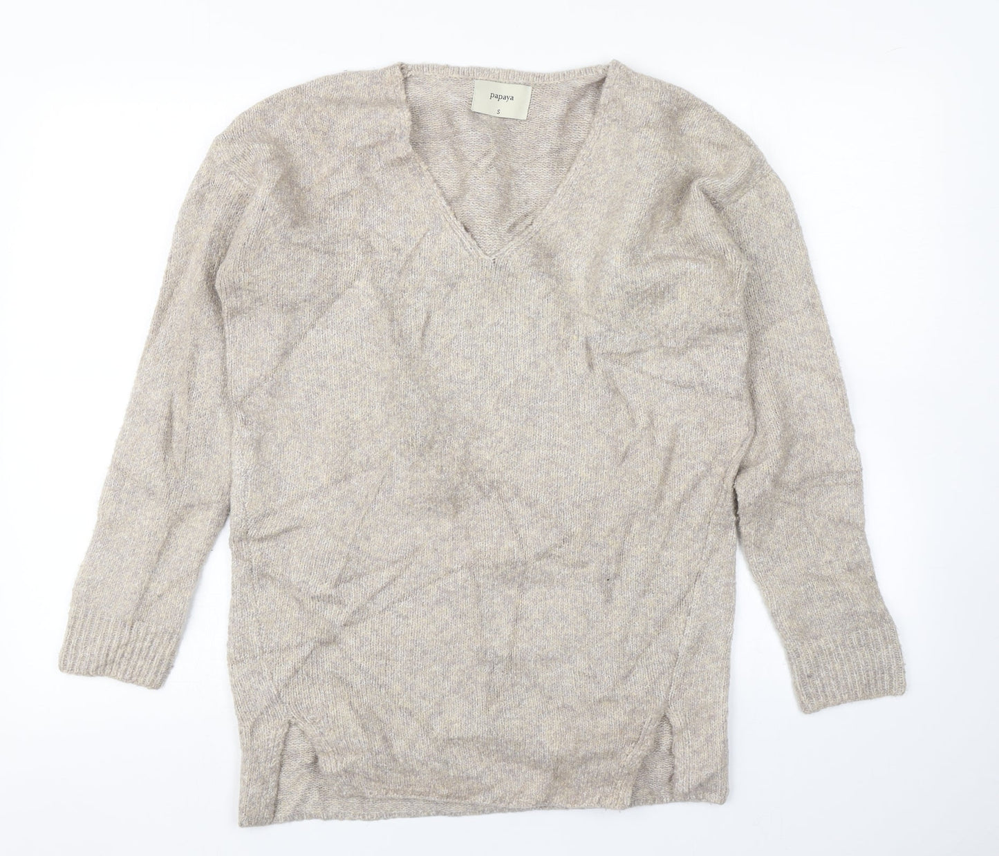 Papaya Womens Brown  Knit Pullover Jumper Size S