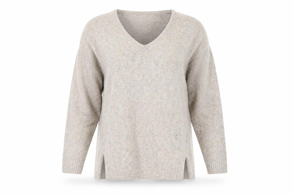 Front view of Papaya women’s brown knit jumper, size S