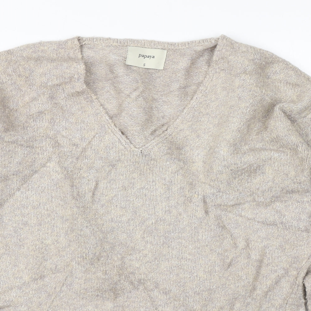 Papaya Womens Brown  Knit Pullover Jumper Size S