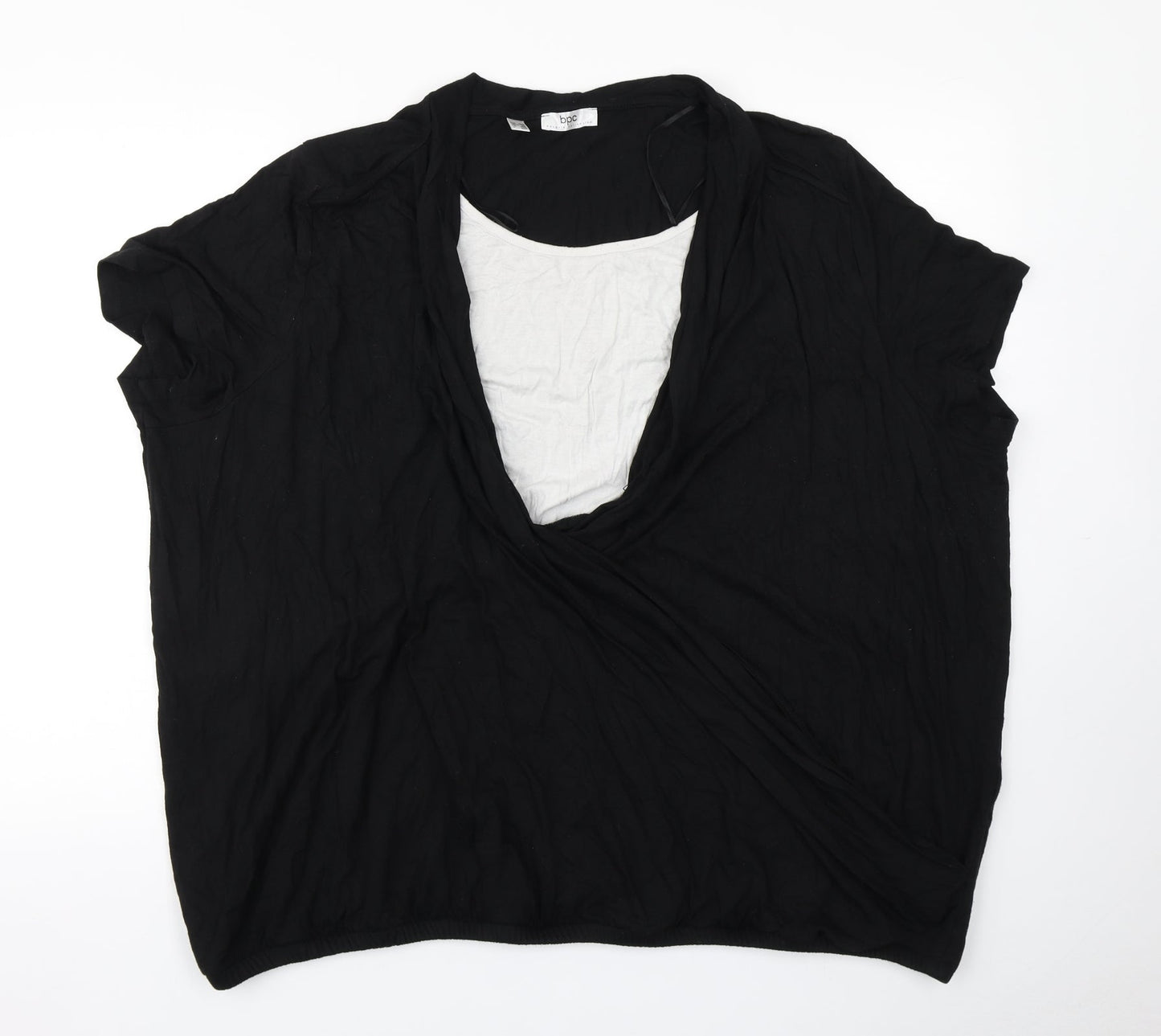 bpc Womens Black   Basic T-Shirt Size 3XL