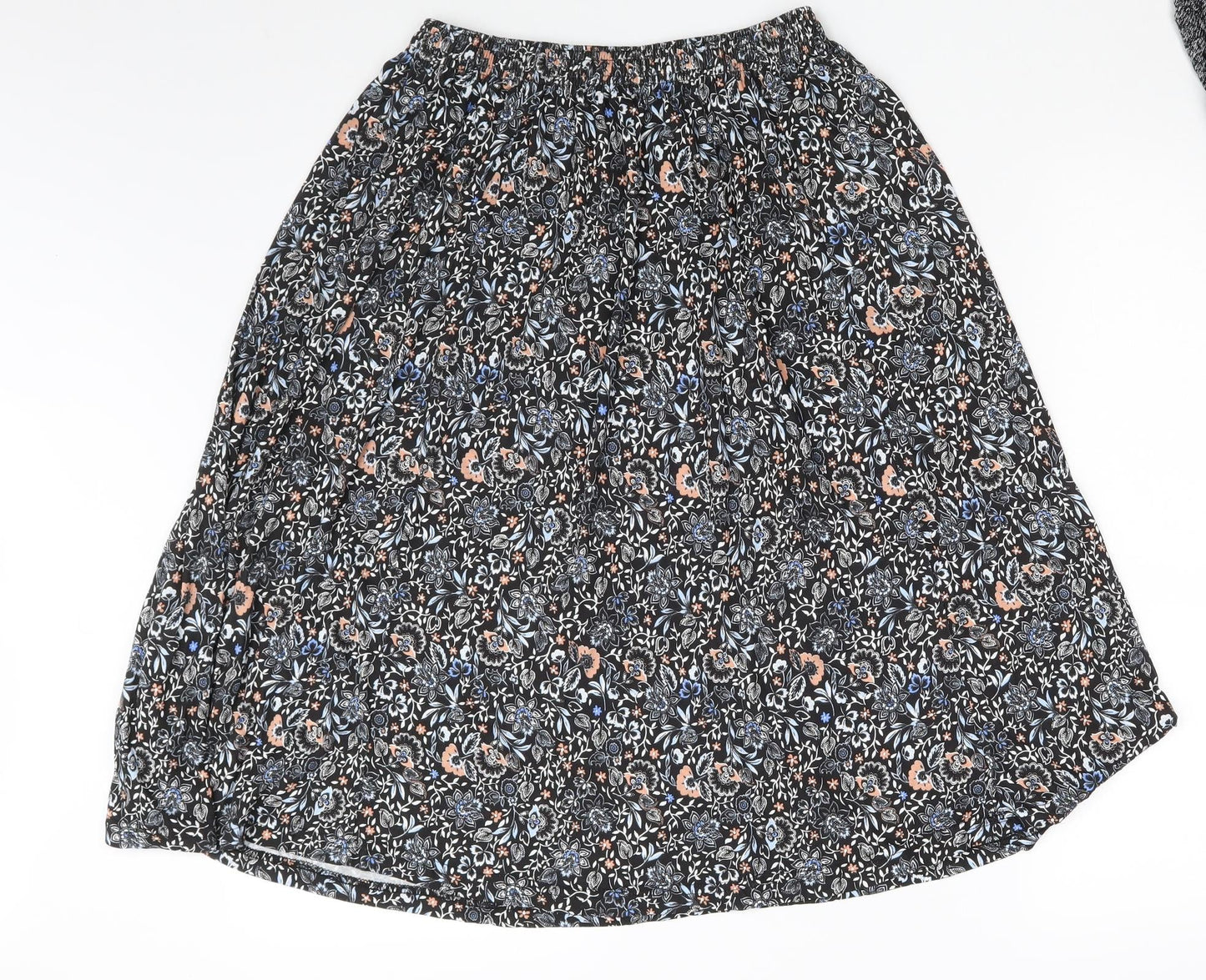 Preworn Womens Black Floral  A-Line Skirt One Size