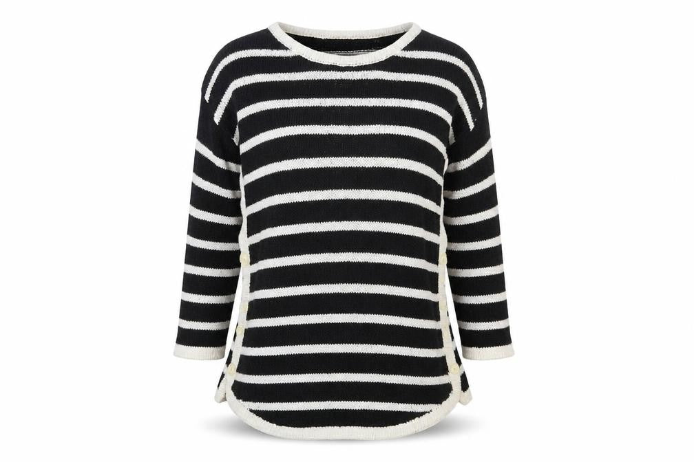 NEXT Womens Black Striped  Pullover Jumper Size 10