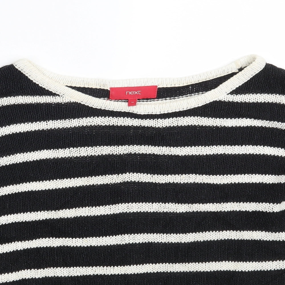 NEXT Womens Black Striped  Pullover Jumper Size 10
