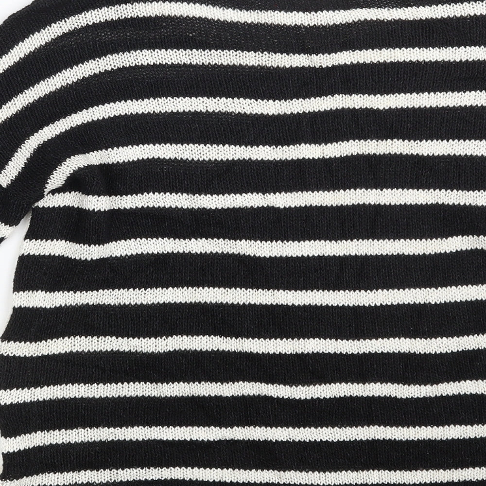 NEXT Womens Black Striped  Pullover Jumper Size 10