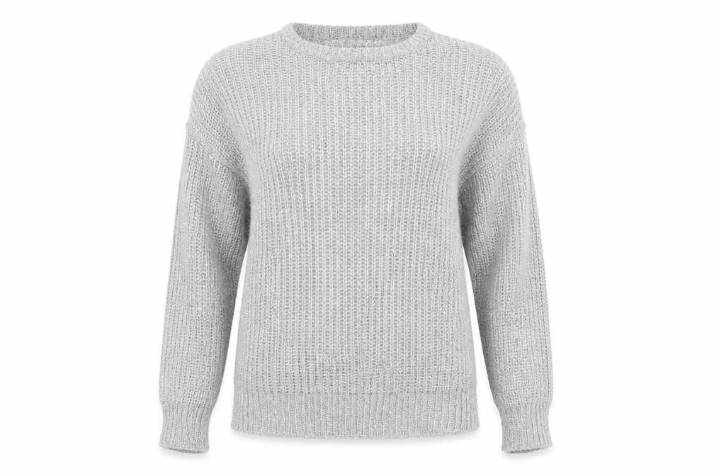 Front view of Atmosphere women’s grey jumper, size UK 8