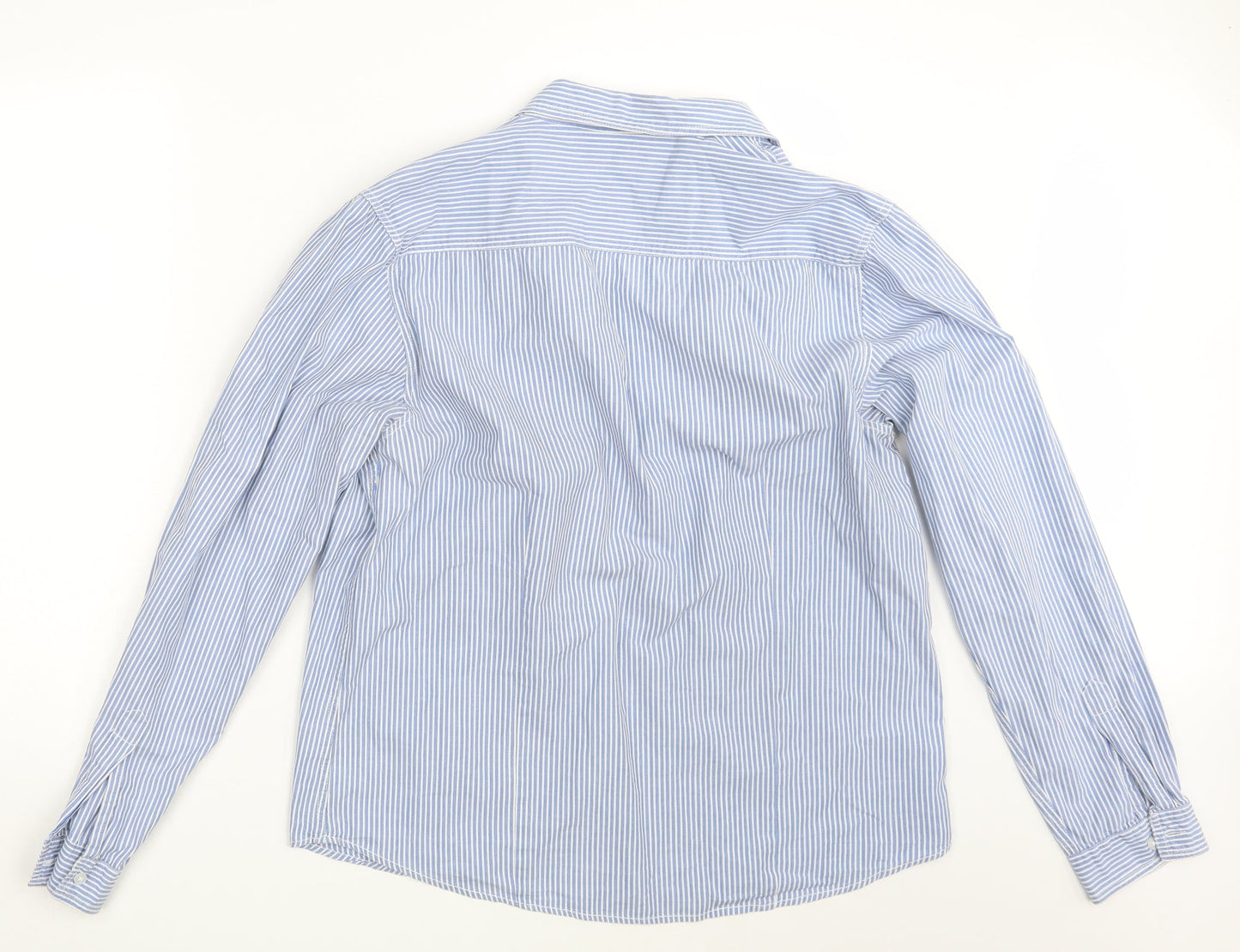 New Look Mens Blue Striped   Button-Up Size L