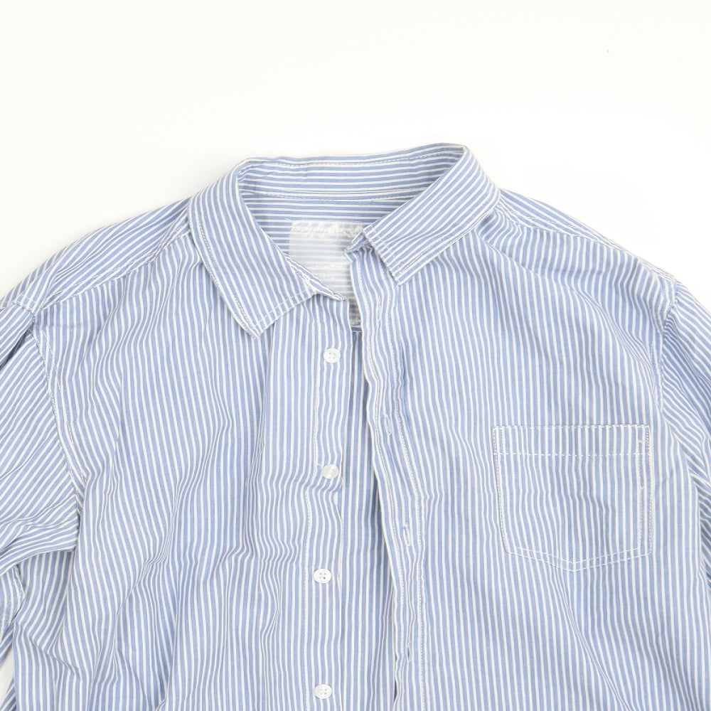 New Look Mens Blue Striped   Button-Up Size L