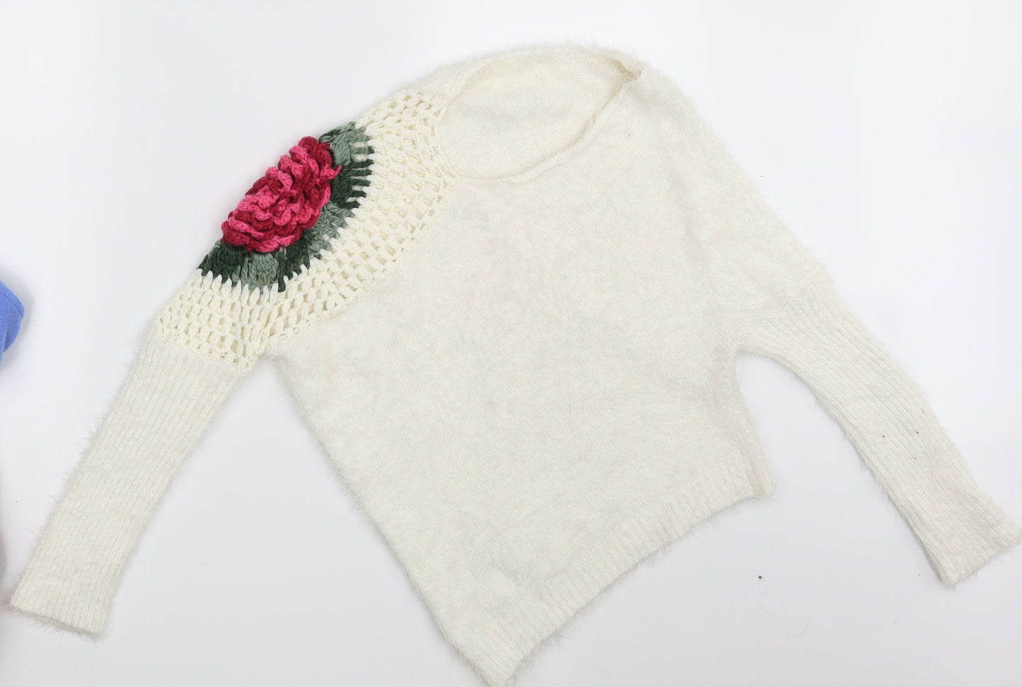 Preworn Womens Ivory Floral  Pullover Jumper One Size