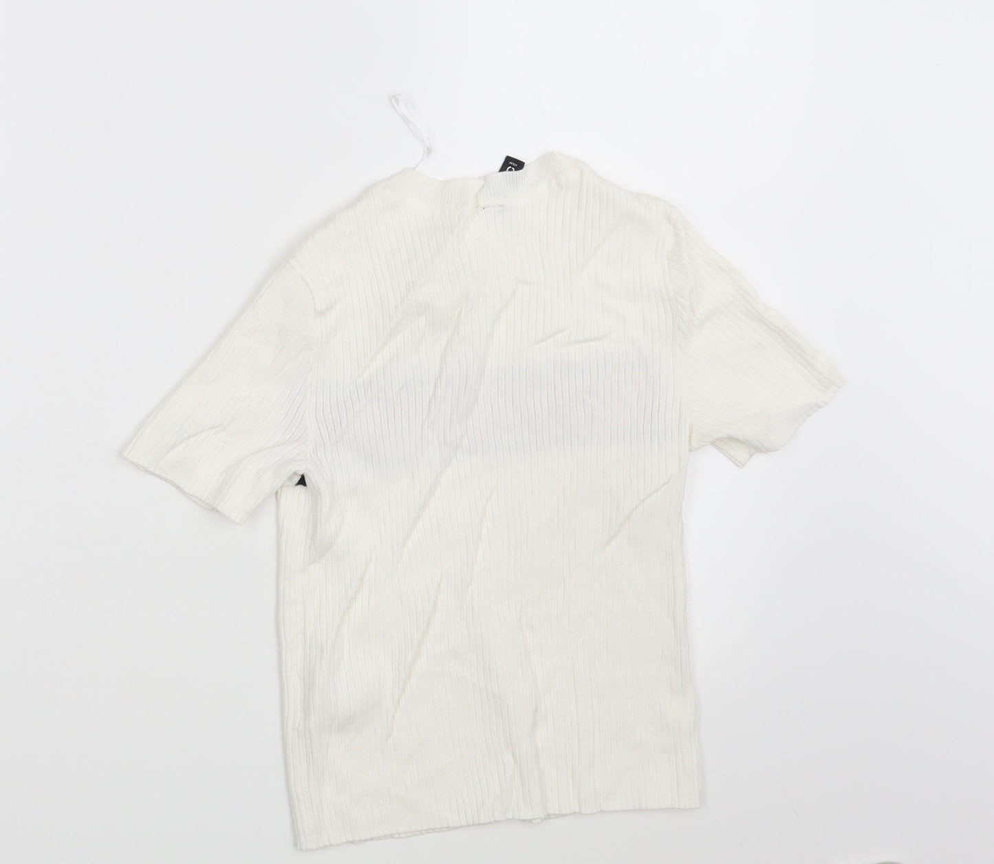 H&M Womens White Striped  Pullover Jumper Size S