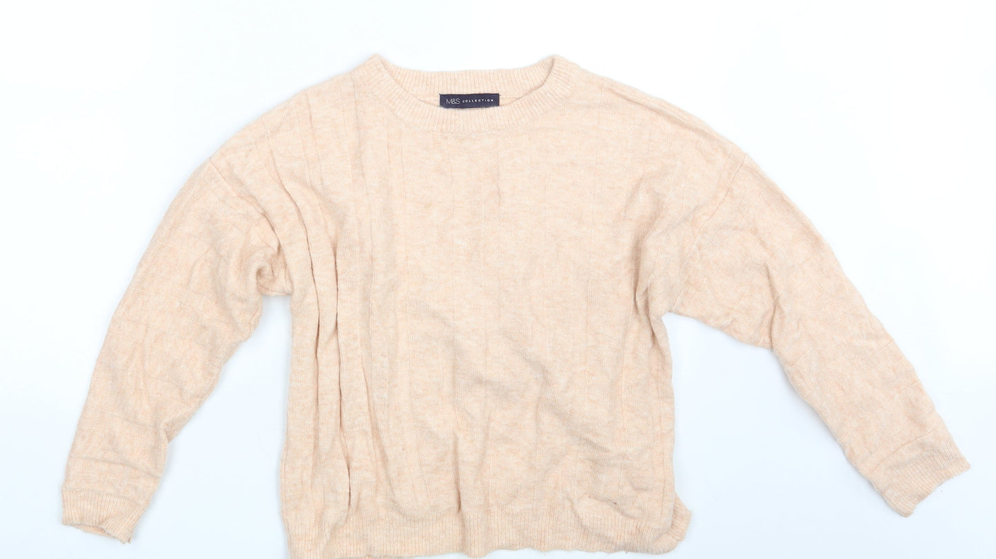 M&S Womens Orange   Pullover Jumper Size 10
