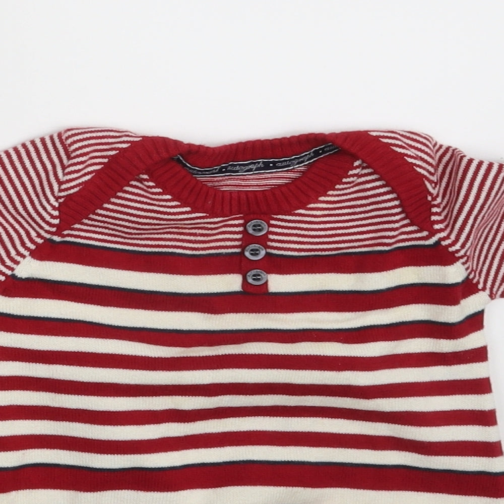 M&S Girls Multicoloured Striped  Pullover Jumper Size 3-6 Months