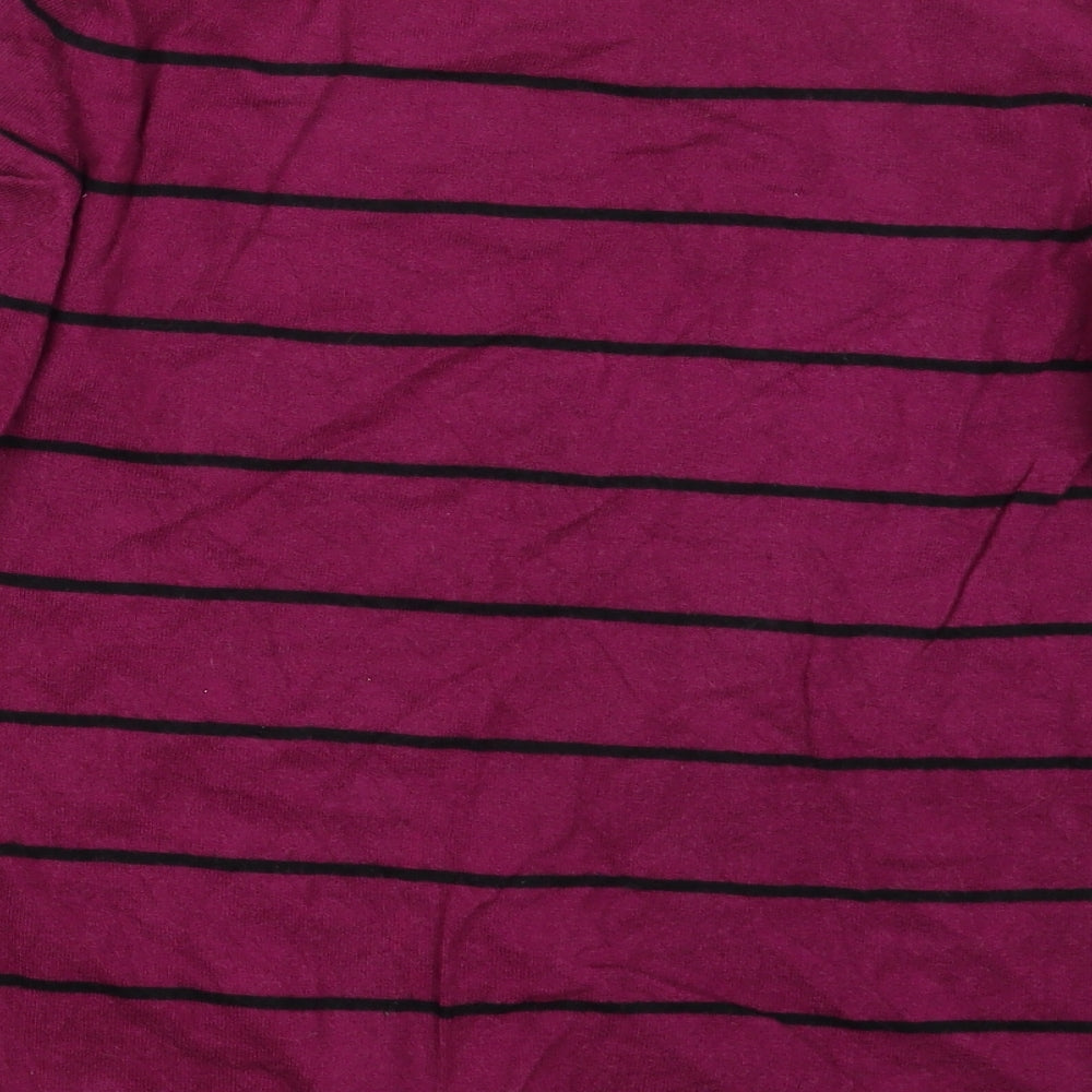 M&Co. Womens Purple Striped  Pullover Jumper Size 14