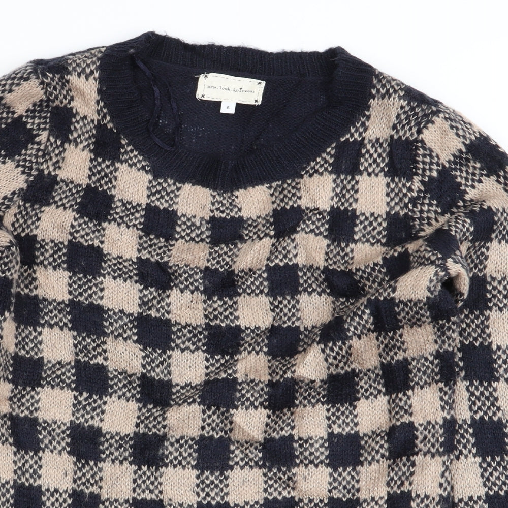 New Look Womens Multicoloured Check  Pullover Jumper Size 6