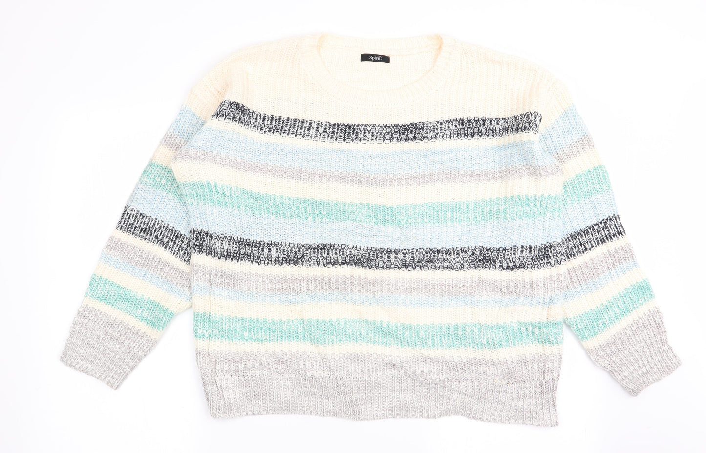 Spirit Womens Multicoloured Striped  Pullover Jumper Size 16