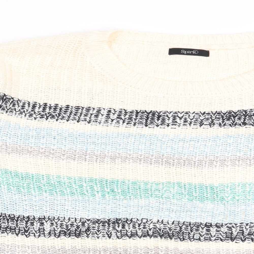 Spirit Womens Multicoloured Striped  Pullover Jumper Size 16