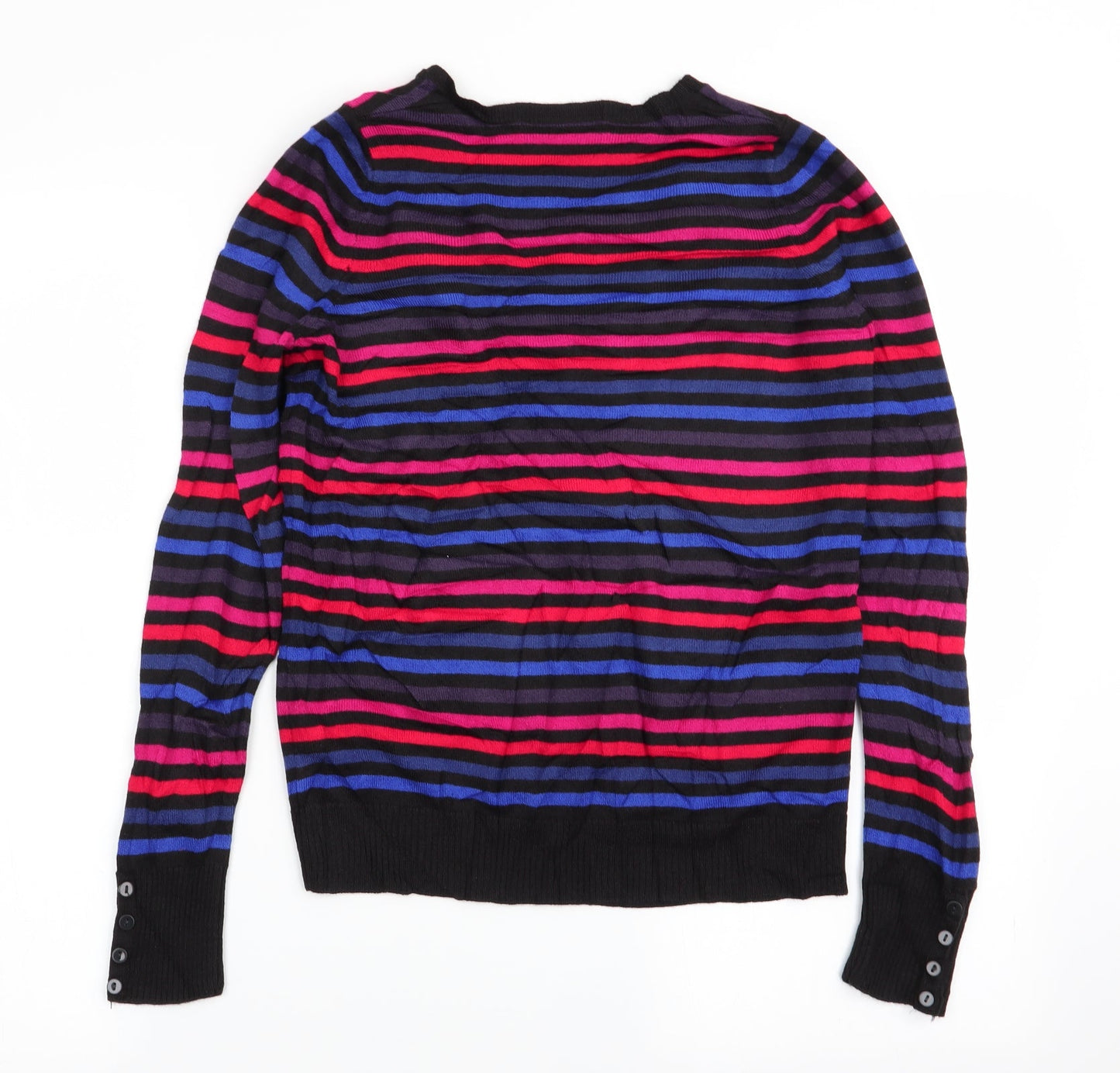 M&S Womens Multicoloured Striped  Pullover Jumper Size 12