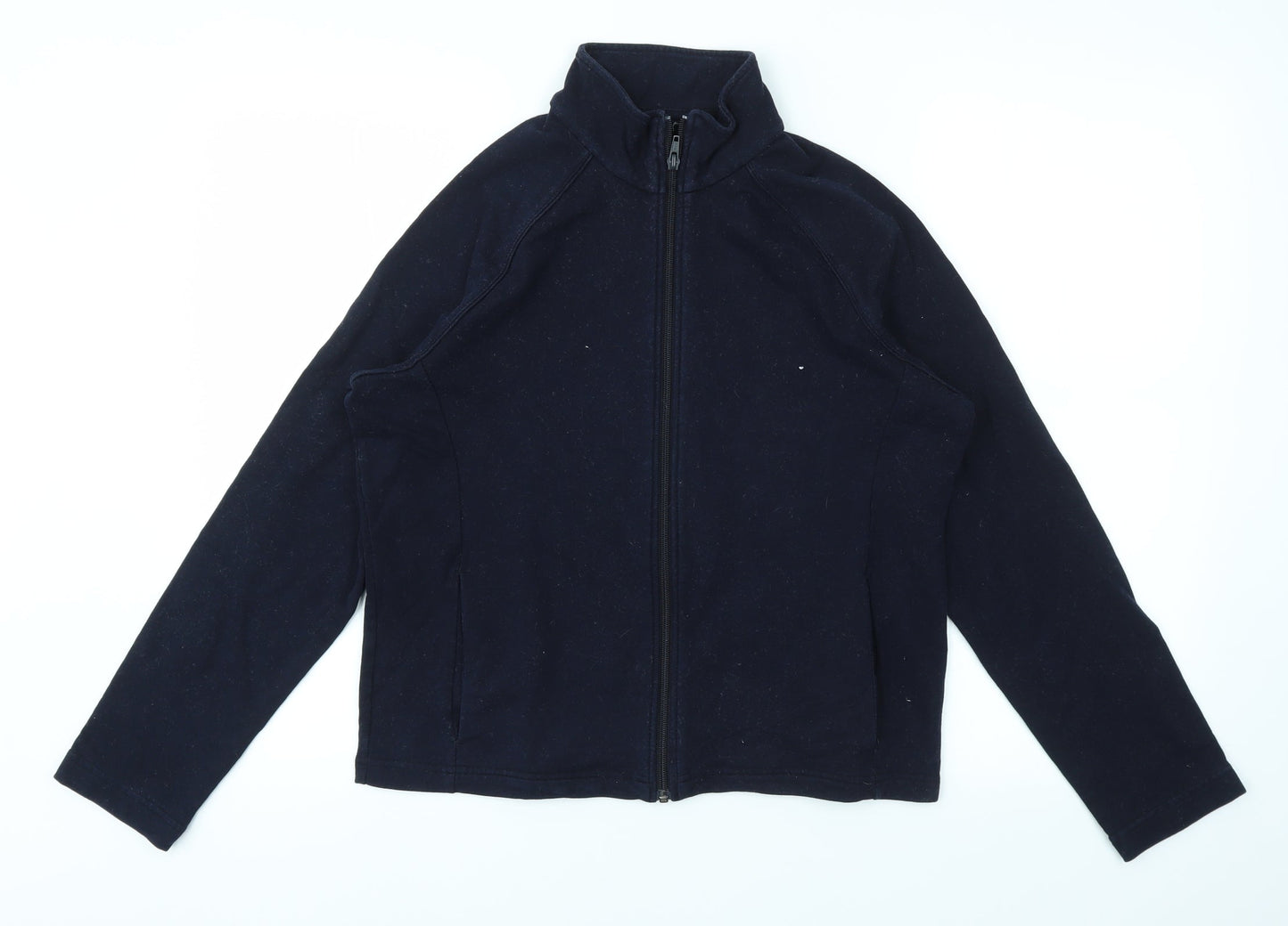 M&S Womens Blue   Full Zip Jumper Size 14