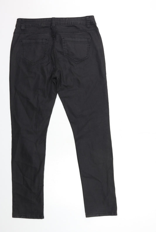 Preworn Womens Black  Denim Straight Jeans Size 30 in L30 in