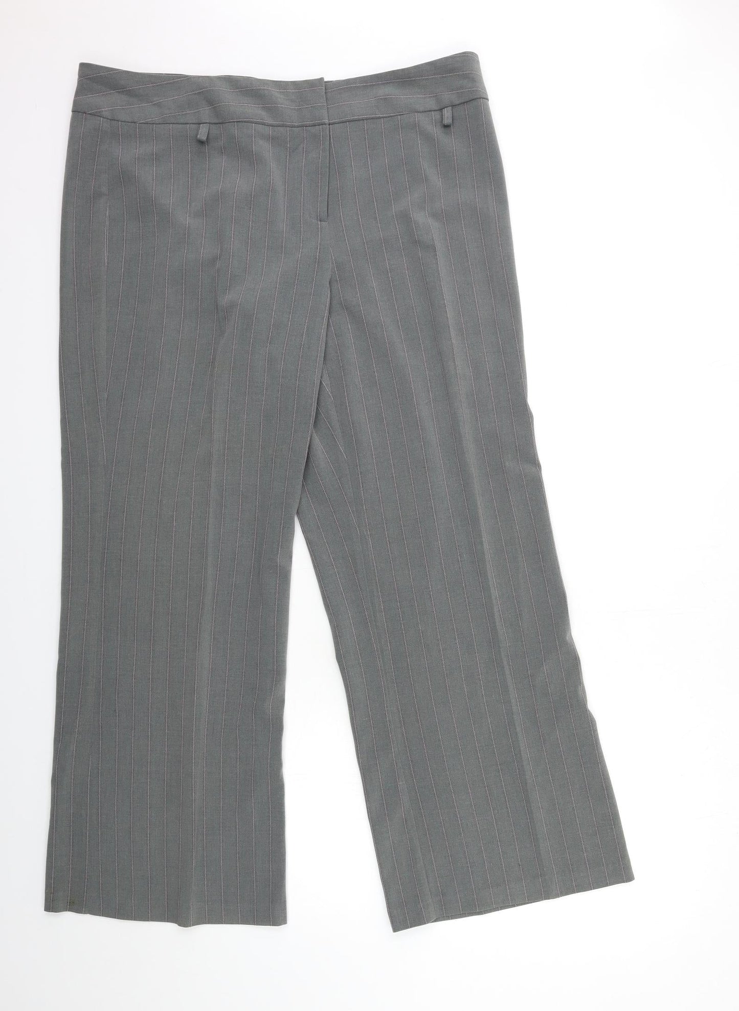 EVIE Womens Grey Striped  Trousers  Size 18 L30 in
