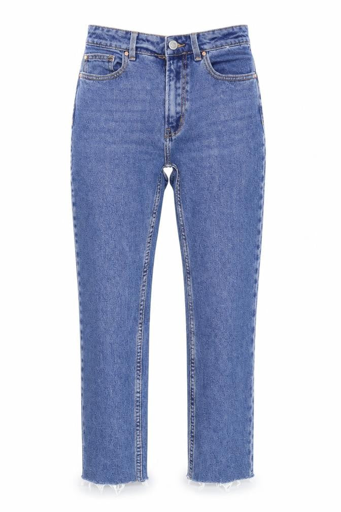 Front view of Denim & Co. women’s blue denim skinny jeans, size UK 6, 25-inch leg