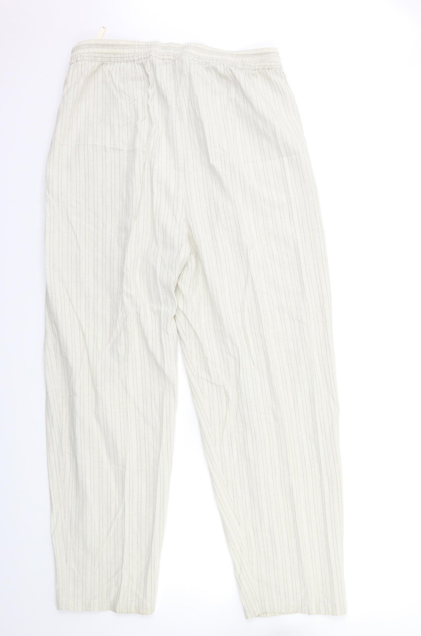 ELVI Womens Beige Striped  Trousers  Size 32 in L30 in