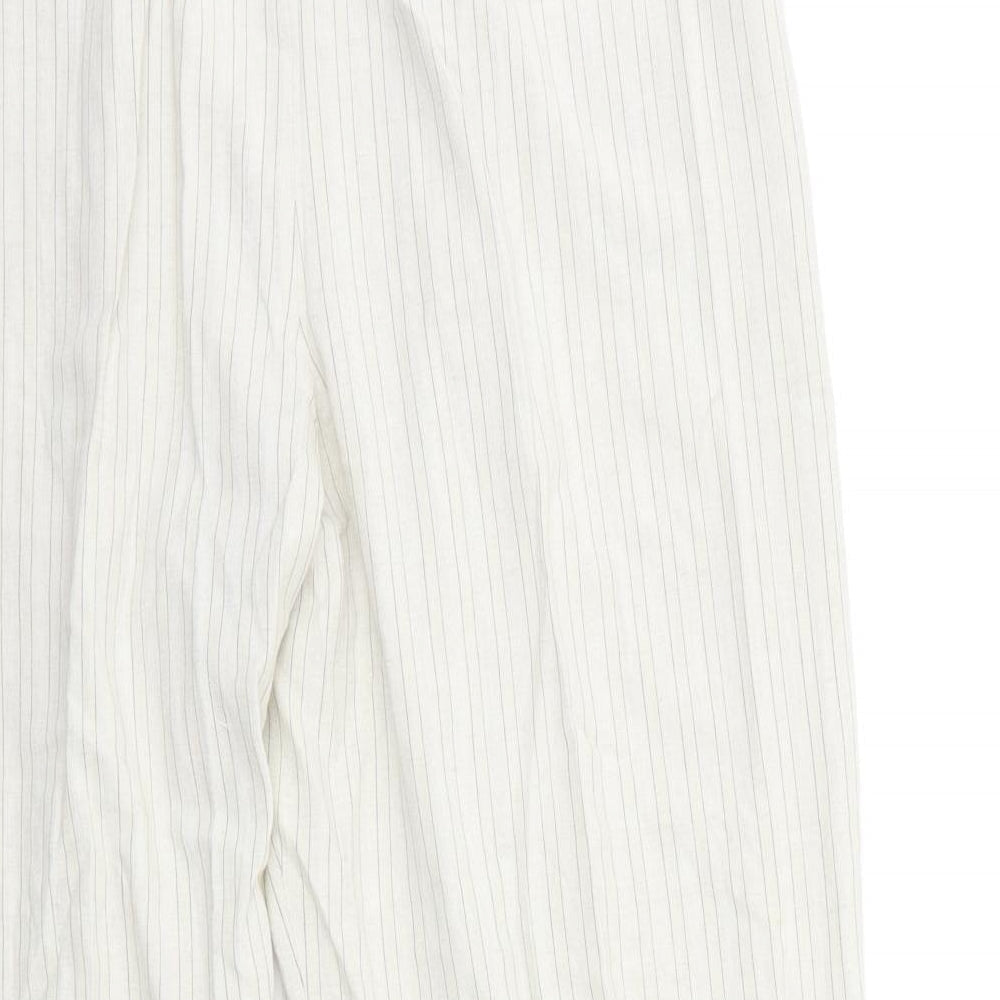 ELVI Womens Beige Striped  Trousers  Size 32 in L30 in