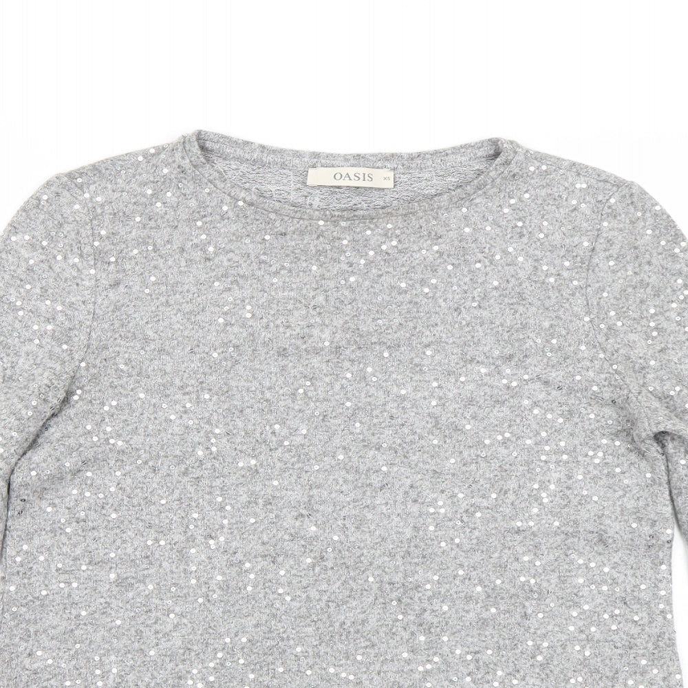Oasis Womens Grey   Pullover Jumper Size XS