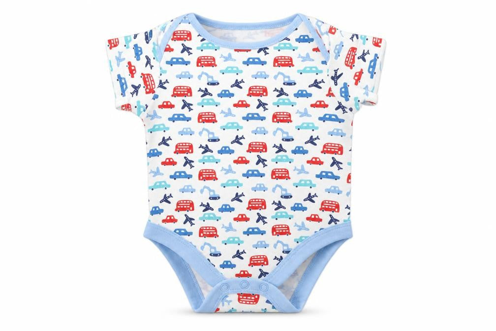 Mini Club Baby White   Babygrow One-Piece Size 3-6 Months  - Cars