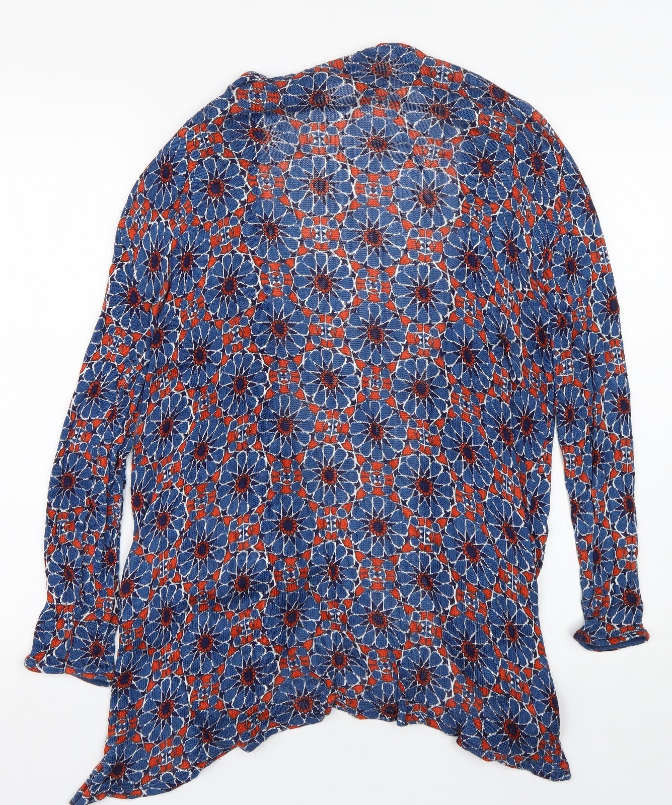 H&M Womens Blue Geometric  Cardigan Jumper Size S