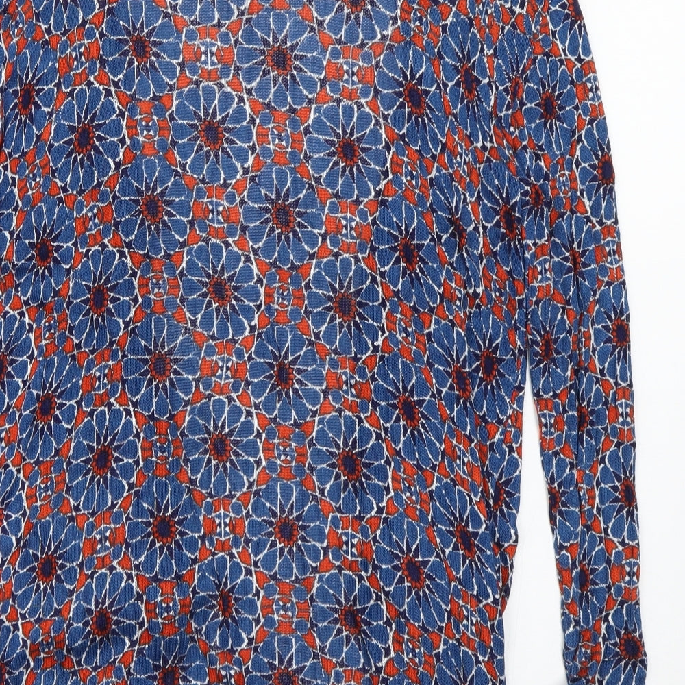 H&M Womens Blue Geometric  Cardigan Jumper Size S