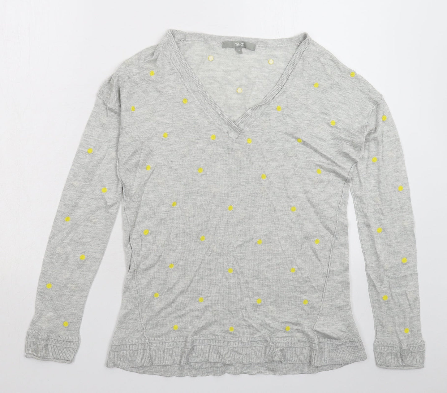 NEXT Womens Grey Polka Dot Knit Pullover Jumper Size 12