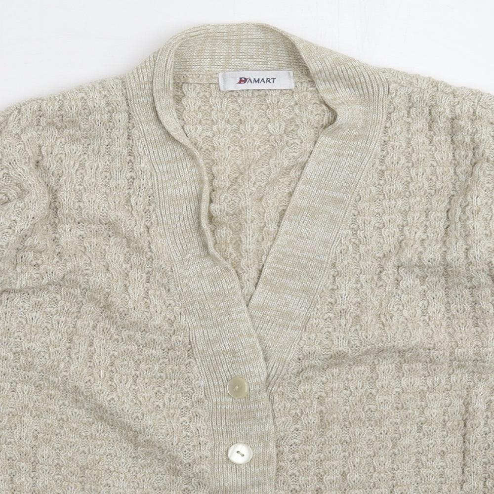 Damart Womens Grey  Knit Cardigan Jumper Size 14