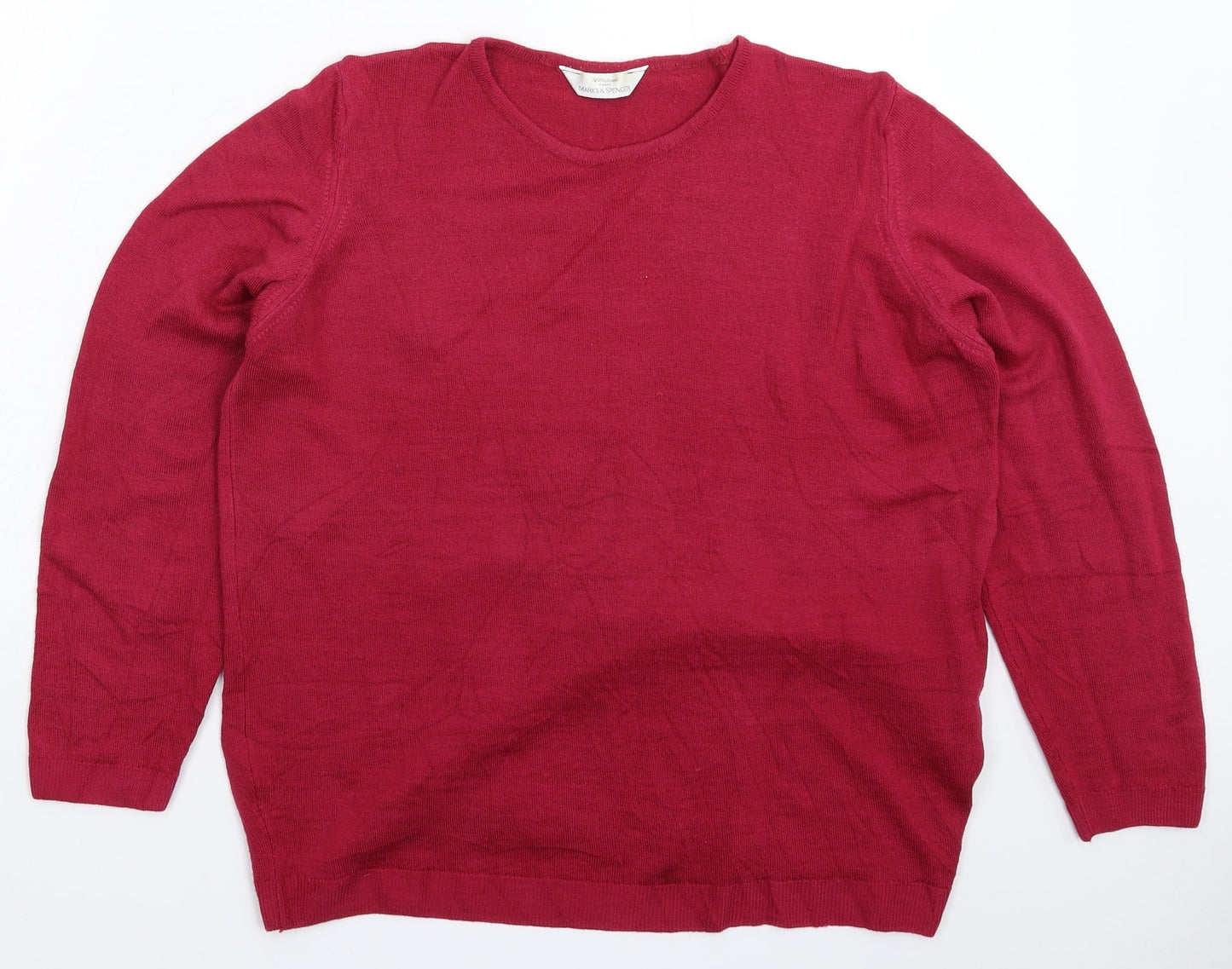 Marks and Spencer Womens Pink  Knit Pullover Jumper Size 16