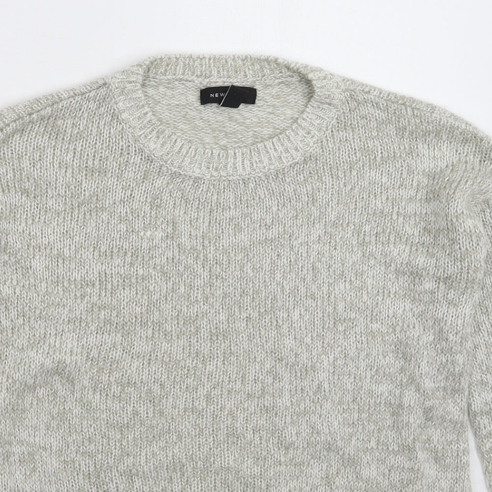 New Look Womens Grey  Knit Pullover Jumper Size S